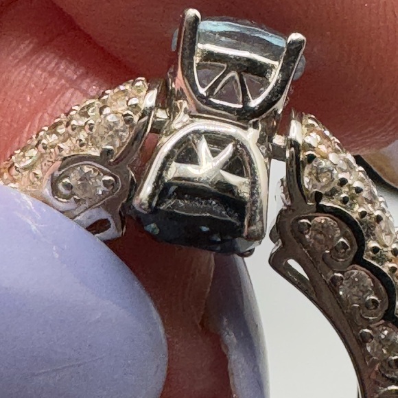 Sterling silver ring flip blue topaz reversible light and dark topaz ring sz 8 - Picture 7 of 9